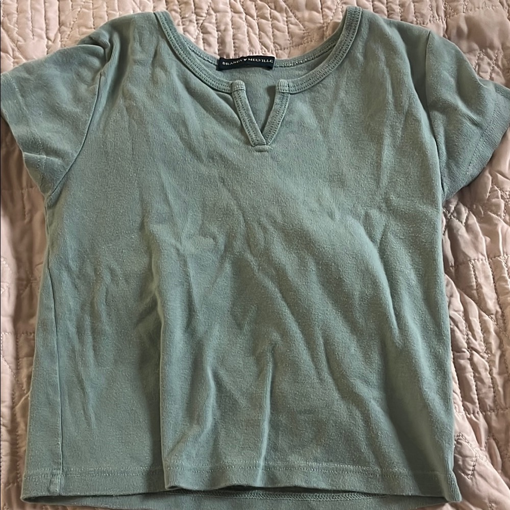 Brandy Melville Light Green Short Sleeve Top